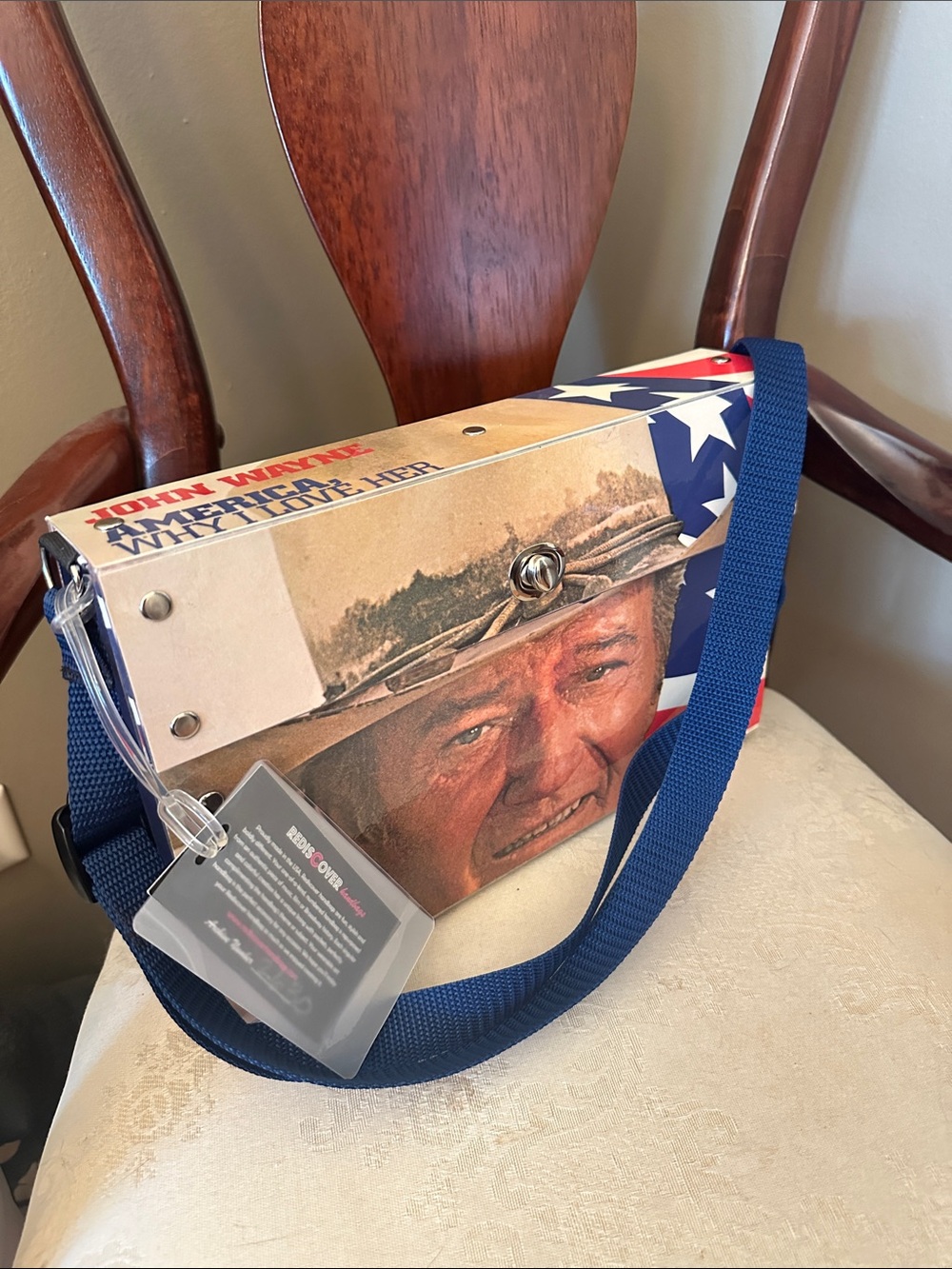 Rediscover Handbags custom John Wayne Messenger Bag with Adjustable Strap